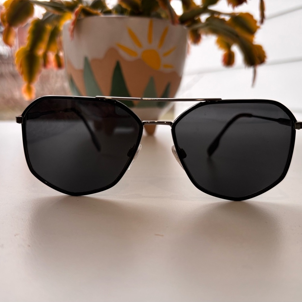 Burberry Black Hexagonal Sunglasses
